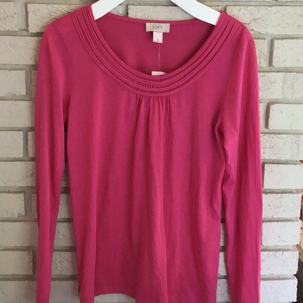 LOFT Long Sleeve Pink Top NWT size M